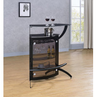 Coaster Furniture 182135 3-Bottle Wine Rack Bar Unit Smoked and Black
